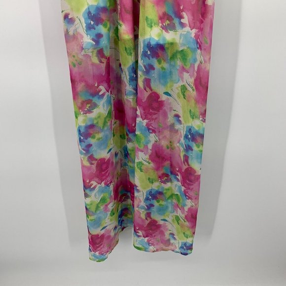 Peach Love California Dress Maxi Watercolor Sleeveless Halter Neck - Picture 6 of 12